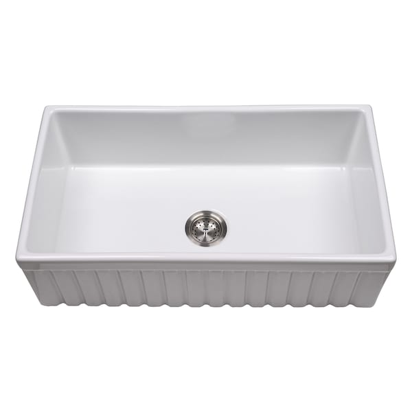 Msi Farmhouse White Single Bowl 33in X 18in Porcelain Undermount Kitchen Sink ZOR-PT-SNK-0015 - main